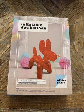 3FT Red Inflatable Balloon Dog | Party Decor | New In Box